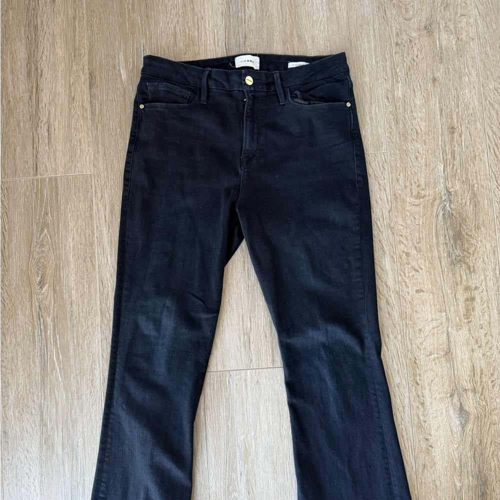 Frame Denim Le Crop Mini Boot Black Jeans Size 32